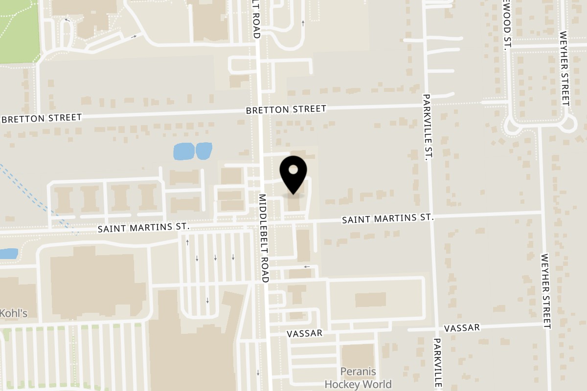 Map showing the location of Tacos22 on 19622 Middlebelt Rd in Livonia
